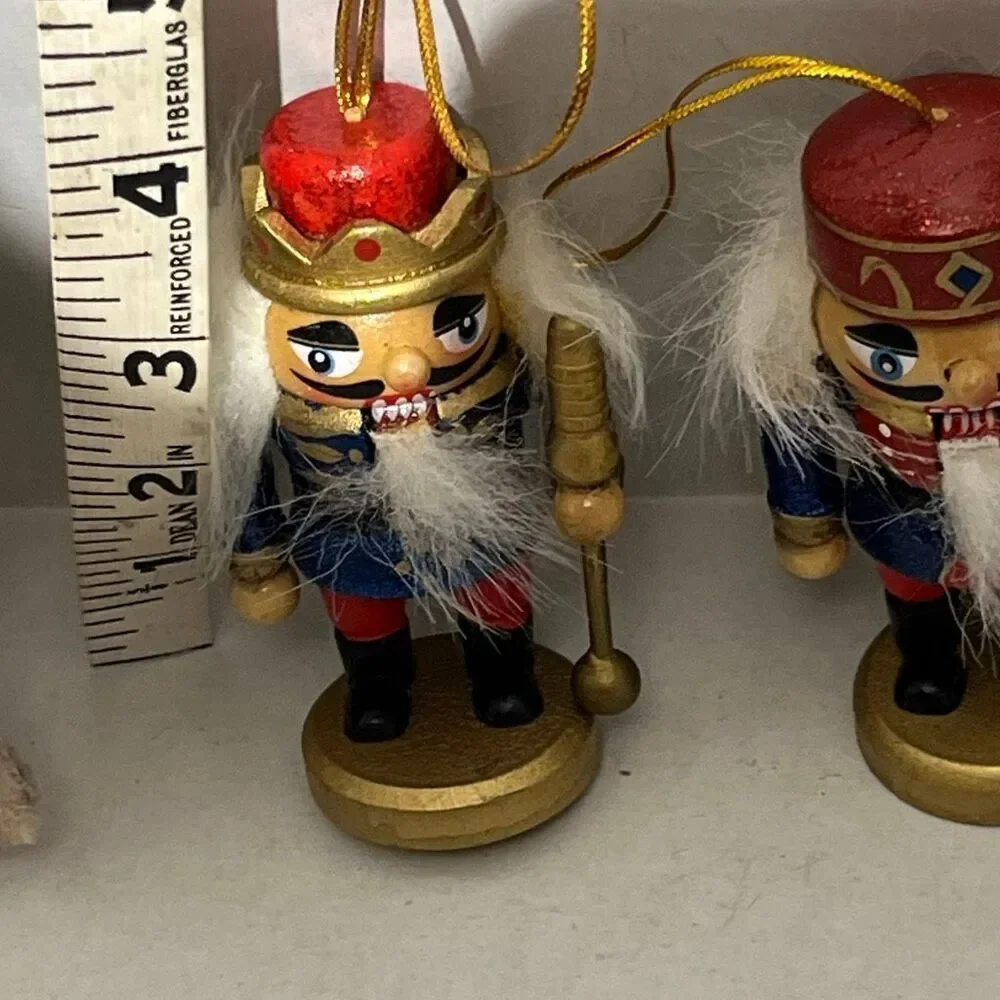 4-Piece Holiday‎ Ornament Collection Raccoon Nutcracker Pair & Dog Multicolor